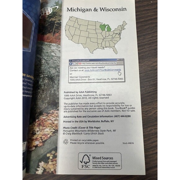 AAA Michigan And Wisconsin Tour Book 2010 Edition - Picture 6 of 7